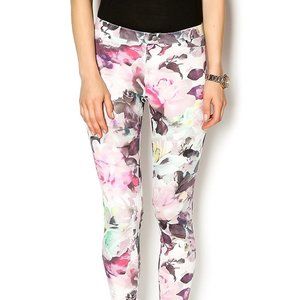 HUE Floral Print Leggings Size M